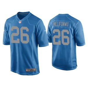 Men Ifeatu Melifonwu Detroit Lions Blue Throwback Game Jersey
