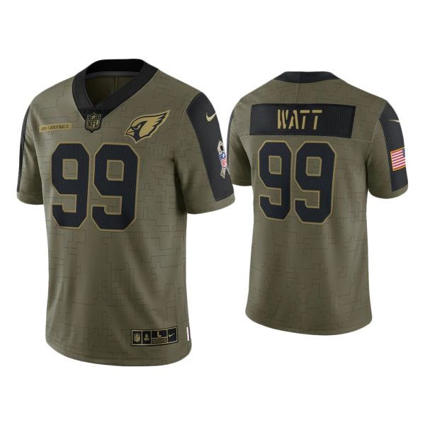 Men J.J. Watt Arizona Cardinals Olive 2021 Salute To Service Limited Jersey