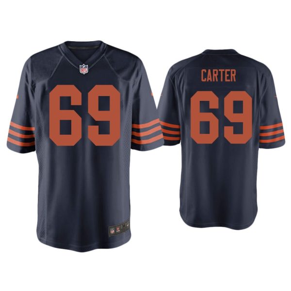 Men Ja'Tyre Carter Chicago Bears Navy Throwback Game Jersey