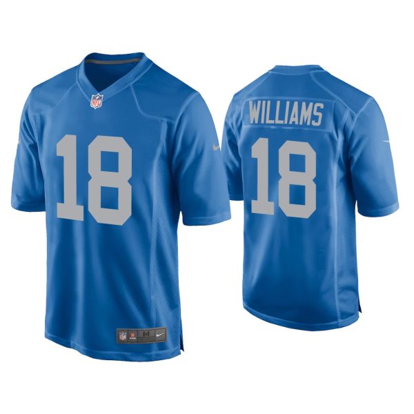 Men Jameson Williams Detroit Lions Blue Throwback Game Jersey