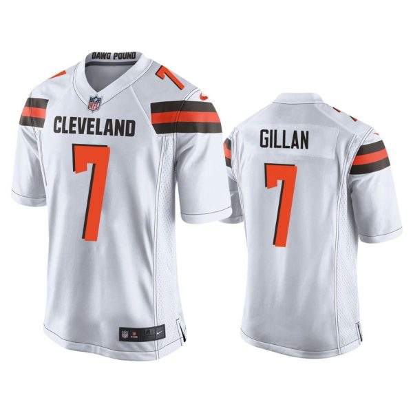 Men Jamie Gillan Cleveland Browns White Game Jersey