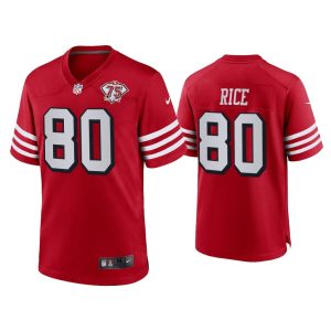 Men Jerry Rice San Francisco 49ers Scarlet 75th Anniversary Game Jersey