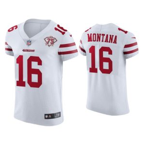Men Joe Montana San Francisco 49ers White 75th Anniversary Jersey