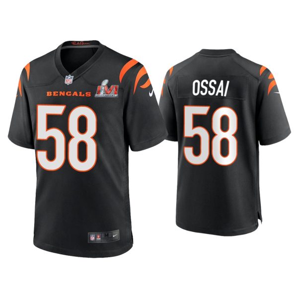 Men Joseph Ossai Cincinnati Bengals Super Bowl LVI Black Game Jersey