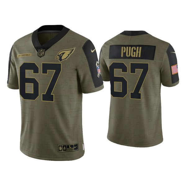Men Justin Pugh Arizona Cardinals Olive 2021 Salute To Service Limited Jersey