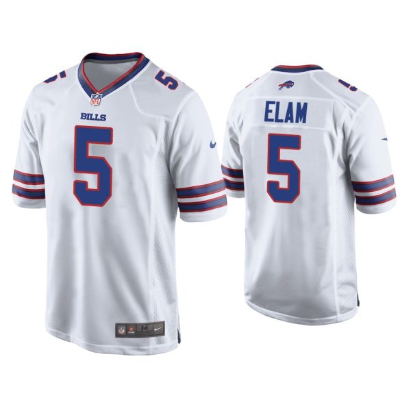 Men Kaiir Elam Buffalo Bills White 2022 NFL Draft Game Jersey