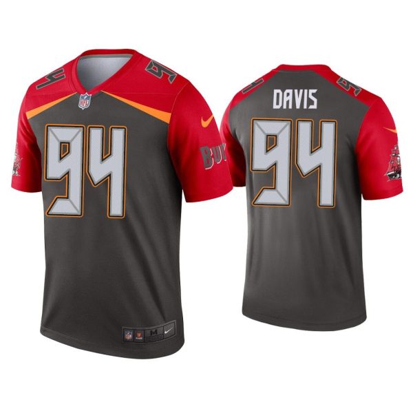 Men Khalil Davis Tampa Bay Buccaneers Pewter Inverted Legend Jersey
