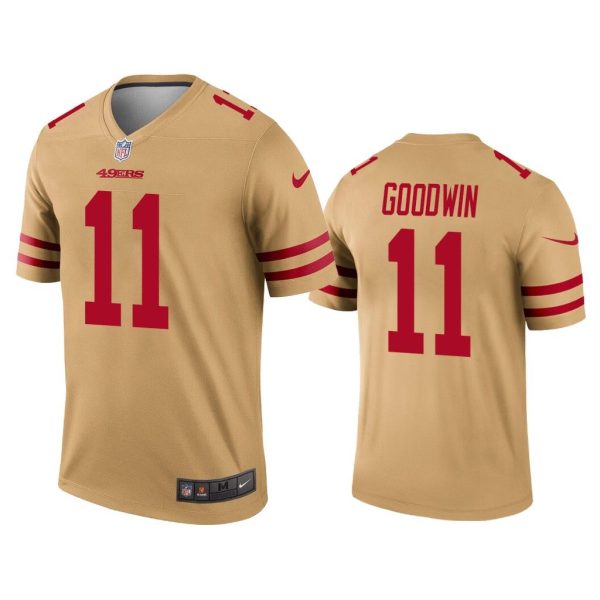 Men Marquise Goodwin San Francisco 49ers Gold Inverted Legend Jersey