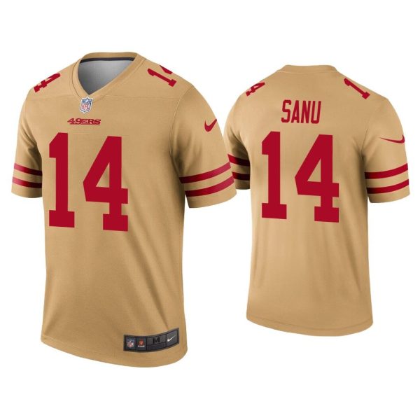 Men Mohamed Sanu San Francisco 49ers Gold Inverted Legend Jersey