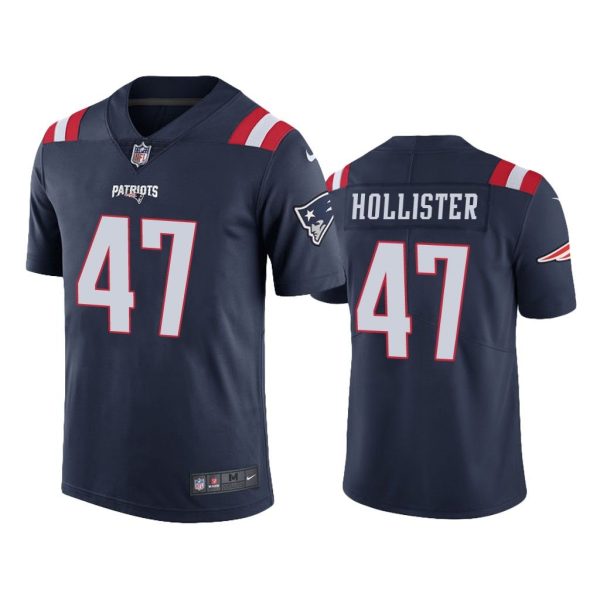 Men New England Patriots Jacob Hollister #47 Navy Color Rush Limited Jersey