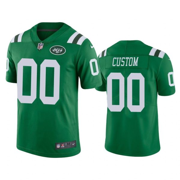 Men New York Jets Custom #00 Green Color Rush Limited Jersey