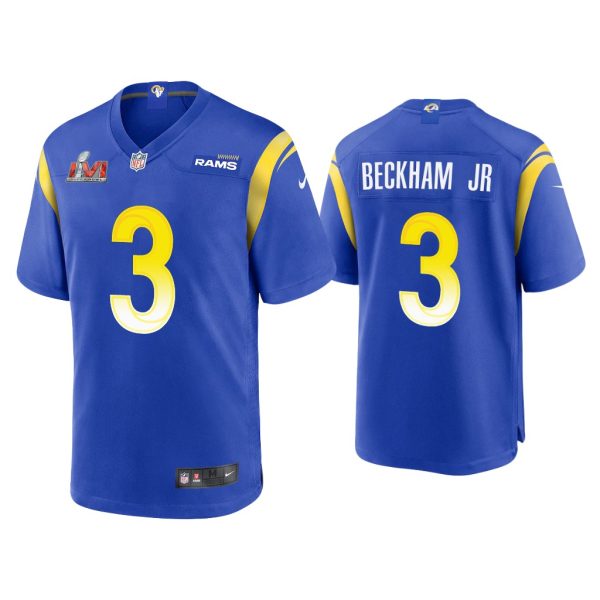 Men Odell Beckham Jr. Los Angeles Rams Super Bowl LVI Royal Game Jersey