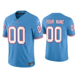 Men Oilers Throwback Limited Custom Titans Light Blue Jersey