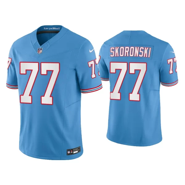 Men Oilers Throwback Limited Peter Skoronski Titans Light Blue Jersey