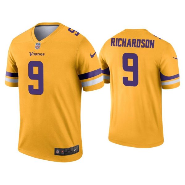 Men Sheldon Richardson Minnesota Vikings Gold Inverted Legend Jersey