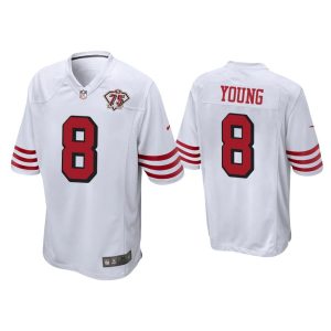 Men Steve Young San Francisco 49ers White 75th Anniversary Game Jersey