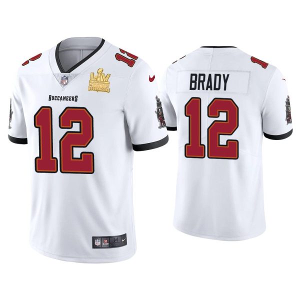 Men Tom Brady GOAT Tampa Bay Buccaneers Super Bowl LV Champions White Vapor Limited Jersey