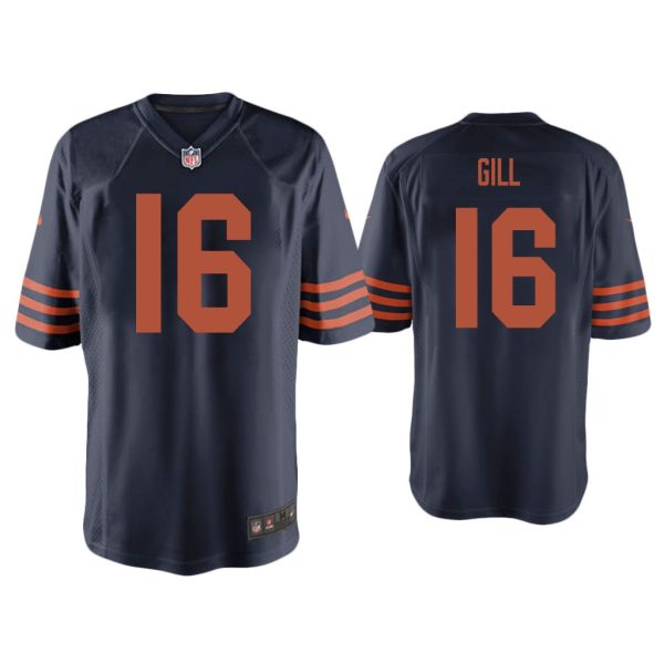Men Trenton Gill Chicago Bears Navy Throwback Game Jersey