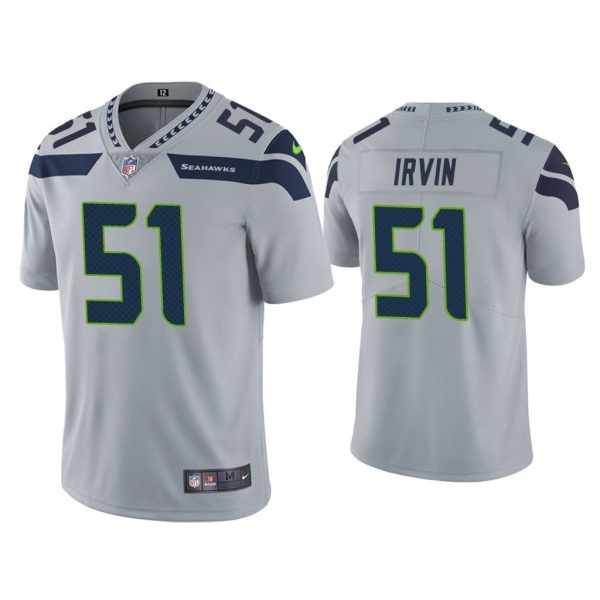 Men Vapor Limited Bruce Irvin Seahawks Gray Jersey