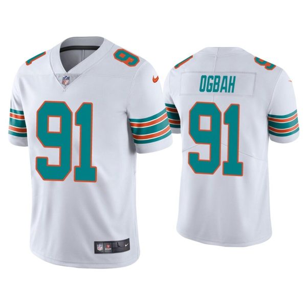 Men Vapor Limited Emmanuel Ogbah Dolphins White Jersey