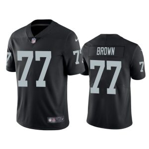 Men Vapor Limited Trent Brown Raiders Black Jersey