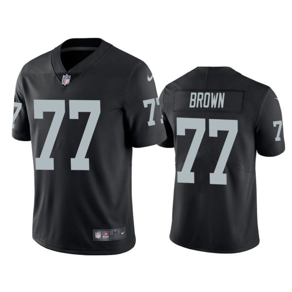 Men Vapor Limited Trent Brown Raiders Black Jersey