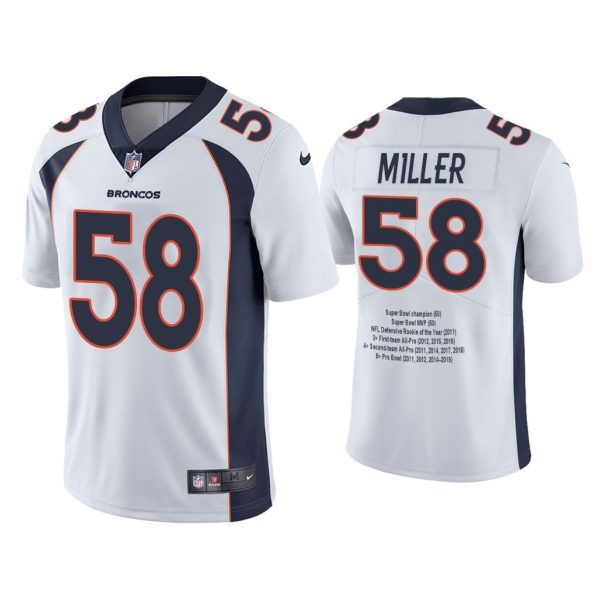 Men Von Miller Denver Broncos White Career Highlight Limited Edition Jersey