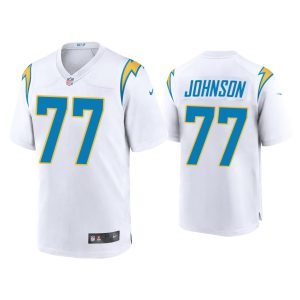 Men Zion Johnson Los Angeles Chargers White 2022 NFL Draft Game Jersey