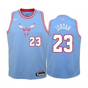 Michael Jordan Chicago Bulls Blue City Edition 2019-20 Retired number Jersey - Youth