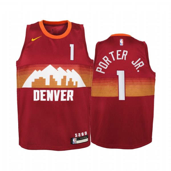 Michael Porter Jr. Denver Nuggets 2020-21 City Red Youth Jersey - New Uniform