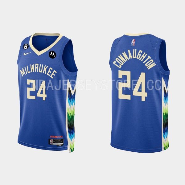 Milwaukee Bucks #24 Pat Connaughton 2022-23 City Edition Blue Jersey