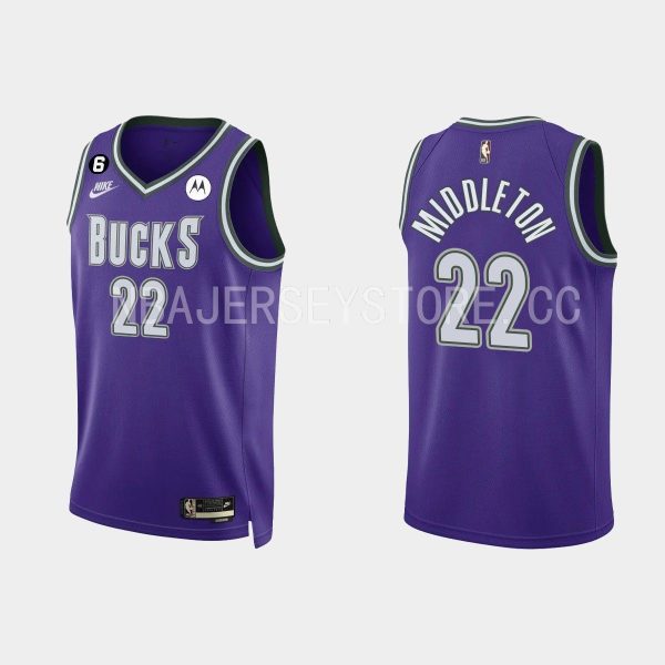 Milwaukee Bucks Khris Middleton #22 2022-23 Classic Edition Purple Jersey