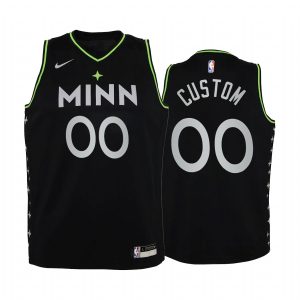 Minnesota Timberwolves Custom 2020-21 City Black Youth Jersey -