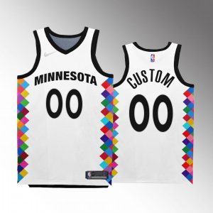 Minnesota Timberwolves Custom 2022-23 City Edition White #00 Jersey Bob Dylan