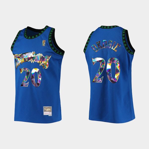 Minnesota Timberwolves Retro Josh Okogie #20 Diamond Edition 75th Royal Jersey