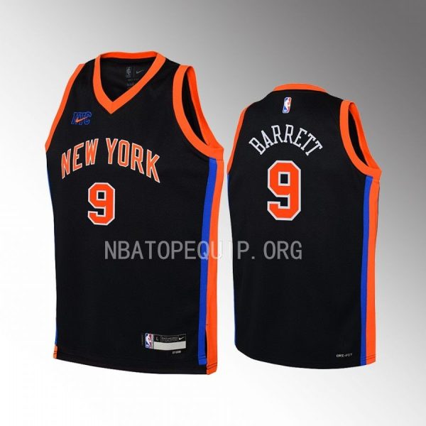 New York Knicks RJ Barrett City Edition Black Youth Jersey Swingman #9