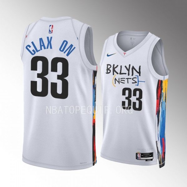 Nic Claxton T Minus Brooklyn Nets #33 White Jersey Clax on