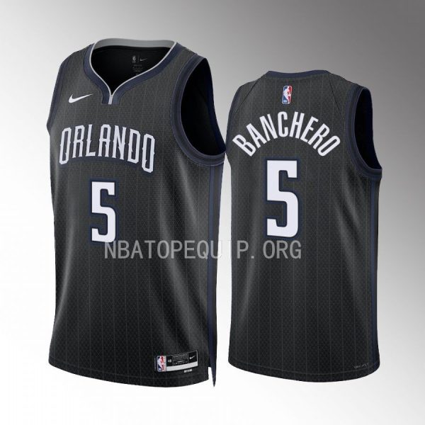 Paolo Banchero 2022-23 Orlando Magic Black #5 City Edition Jersey Swingman