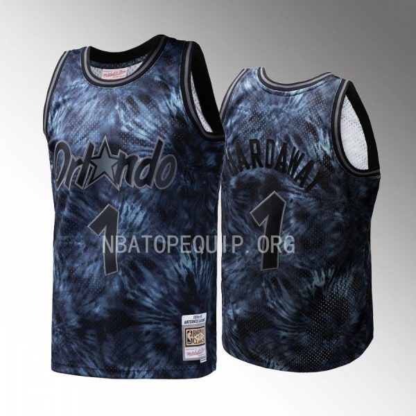 Penny Hardaway #1 Orlando Magic Tie-Dye Black Hardwood Classics 1984-85 Jersey