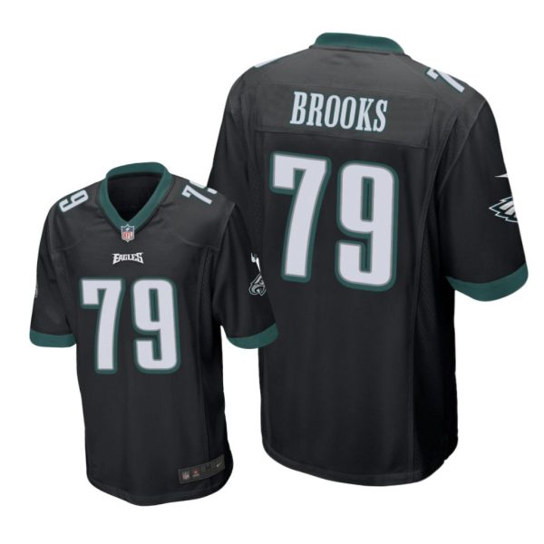 Philadelphia Eagles #79 Black Men Brandon Brooks Game Jersey