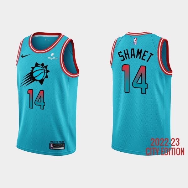 Phoenix Suns #14 Landry Shamet 2022-23 City Edition Blue Jersey
