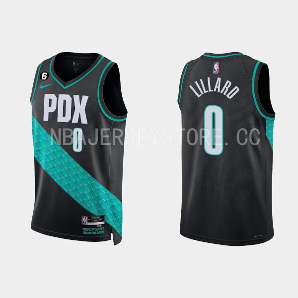 Portland Trail Blazers #0 Damian Lillard 2022-23 City Edition Black Jersey