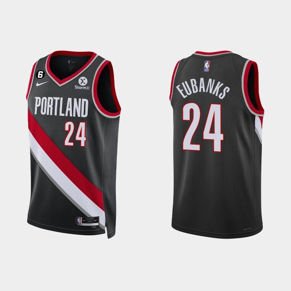 Portland Trail Blazers #24 Drew Eubanks Icon Edition Black 2022-23 Jersey