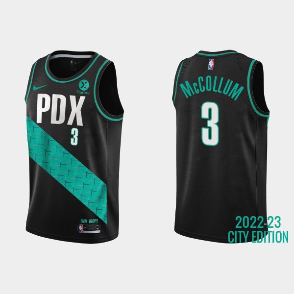 Portland Trail Blazers #3 C.J. McCollum 2022-23 City Edition Black Jersey