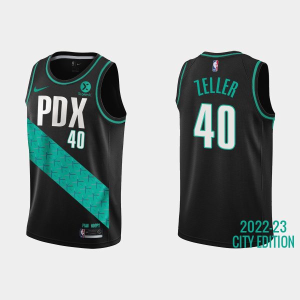 Portland Trail Blazers #40 Cody Zeller 2022-23 City Edition Black Jersey