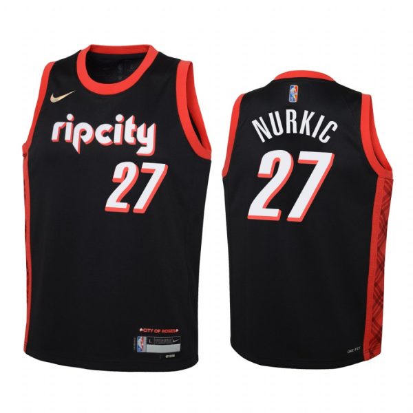 Portland Trail Blazers Jusuf Nurkic City Edition Black Youth Jersey NBA 75th Season #27