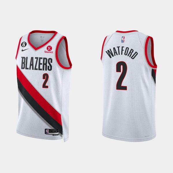Portland Trail Blazers Trendon Watford #2 Association Edition White Jersey