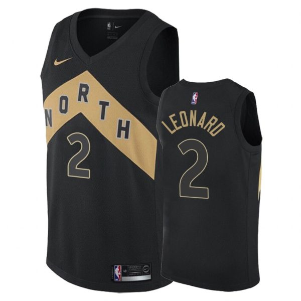 Raptors Male Kawhi Leonard #2 City Black Jersey
