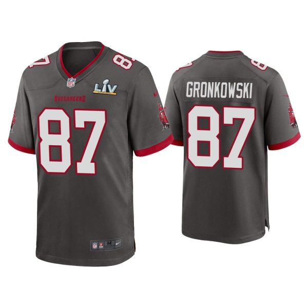 Rob Gronkowski Tampa Bay Buccaneers Super Bowl LV Pewter Game Jersey