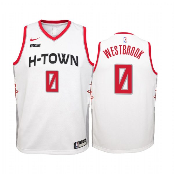 Russell Westbrook Houston Rockets White City Edition 2019-20 Jersey - Youth